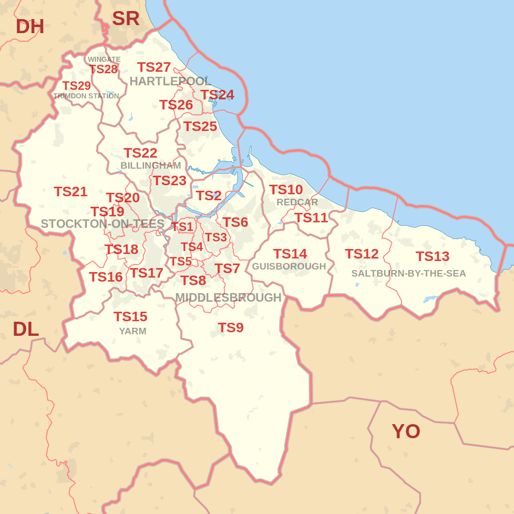Middlesbrough Postcode Map
