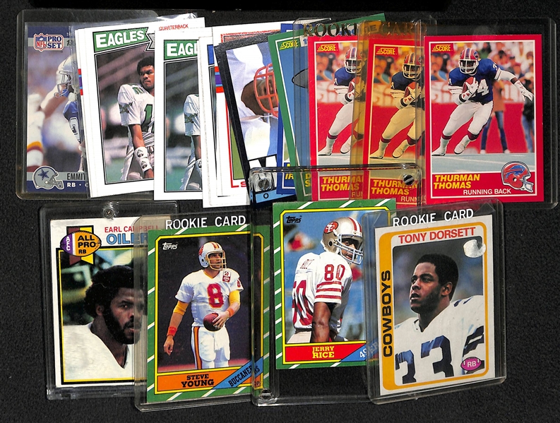 Lot Detail Lot Of 23 Football Stars Rookie Cards w. Jerry Rice Topps