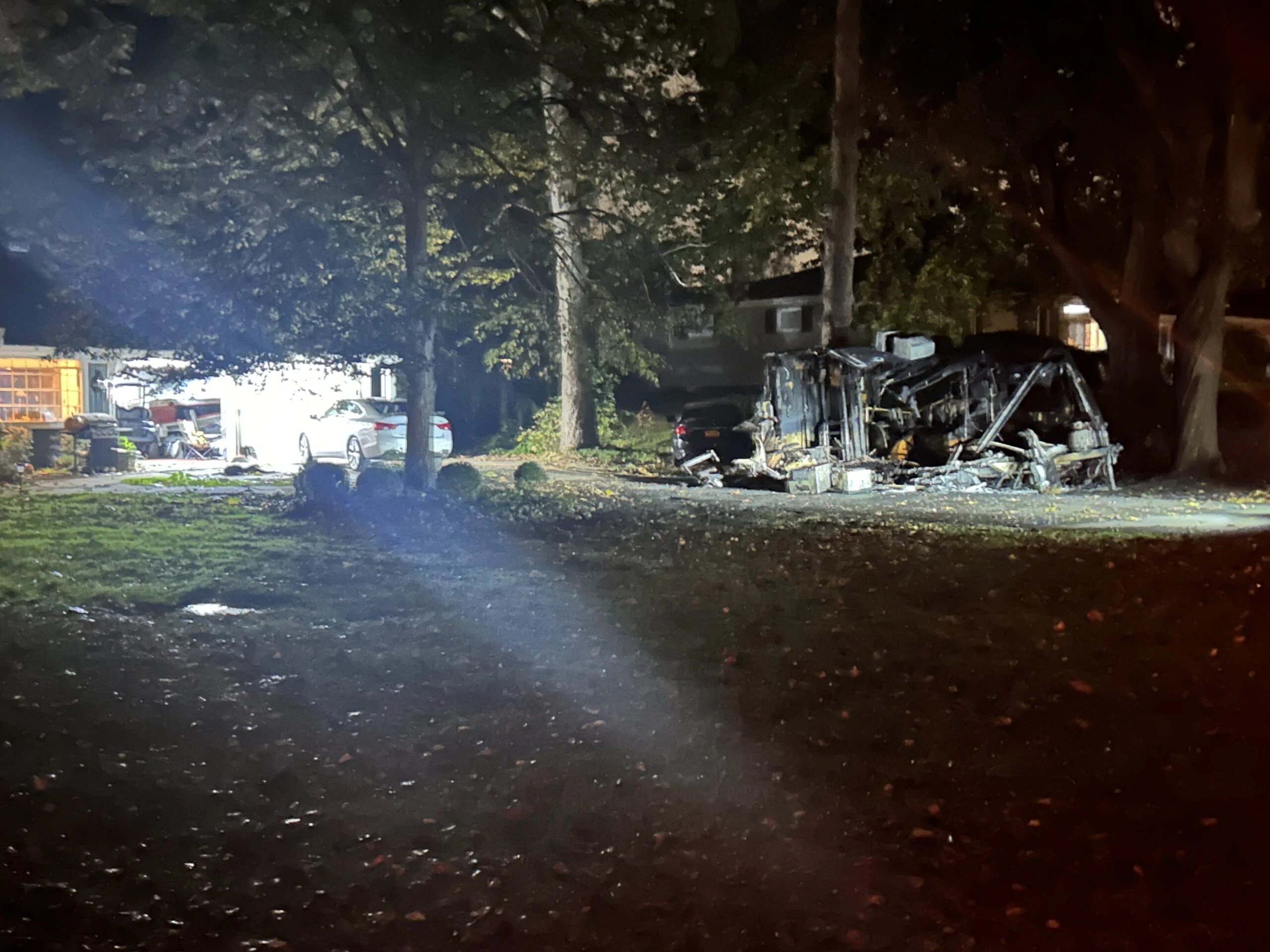 Camper parked in front of Pittsford home destroyed by fire