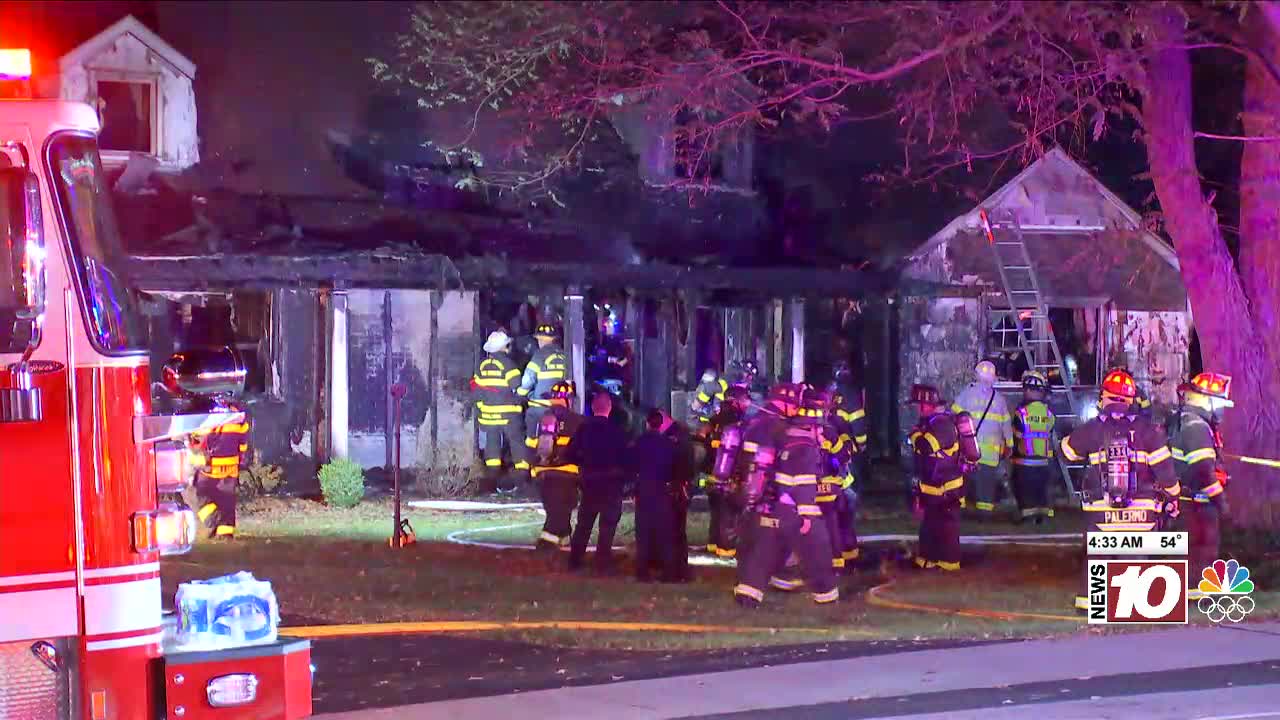 Person suffers minor injuries in massive Perinton house fire