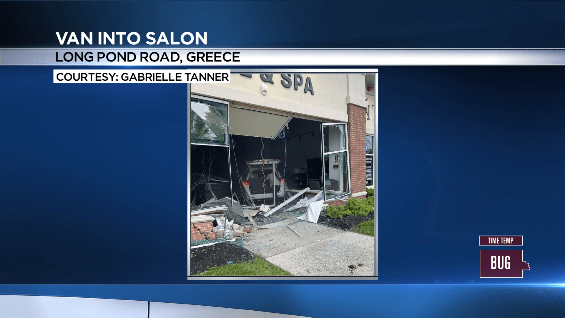 Van crashes into nail salon in Greece