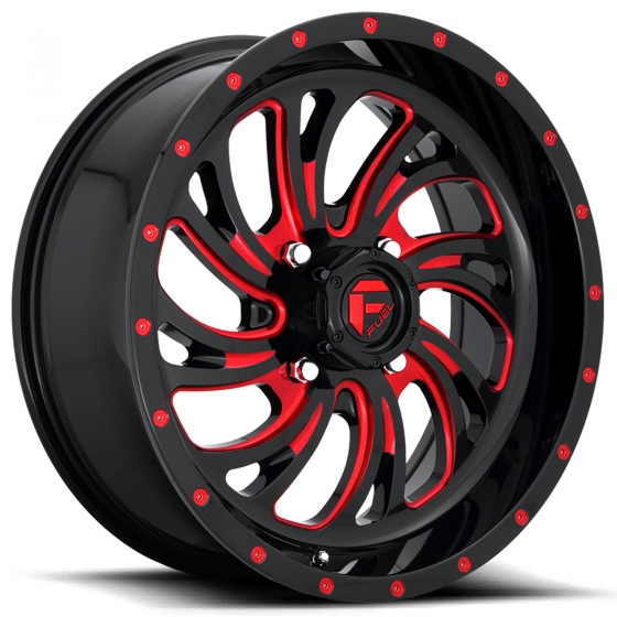 Fuel Kompressor UTV D642 in Gloss Black (Red Accents) Wheel