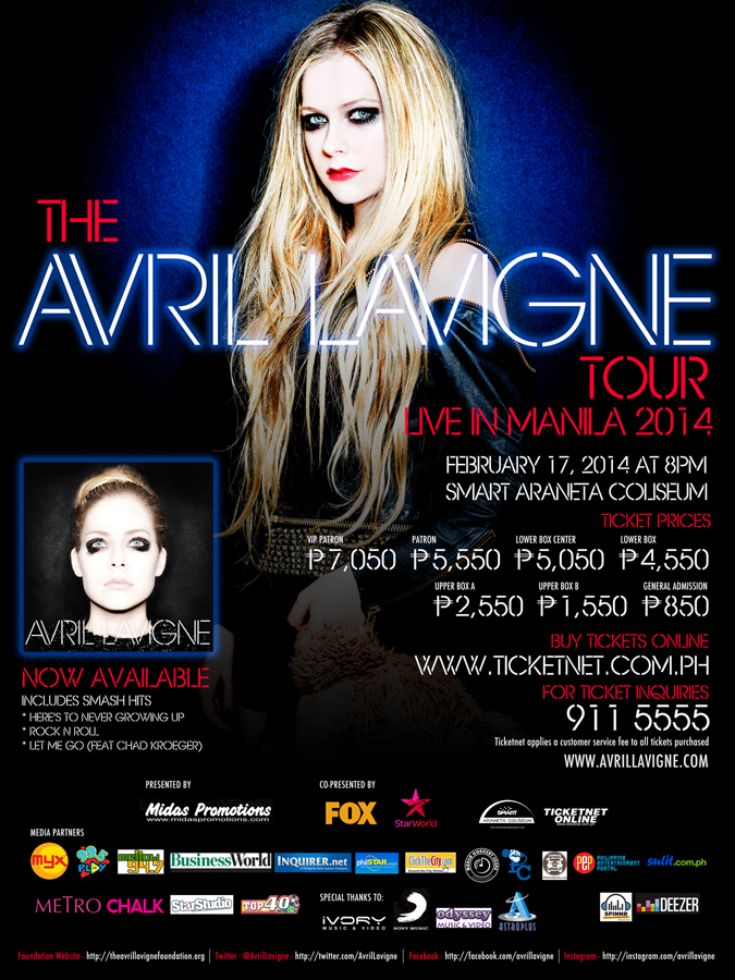 The Avril Lavigne Tour LIVE in Manila on Feb 17, 2014! When In Manila