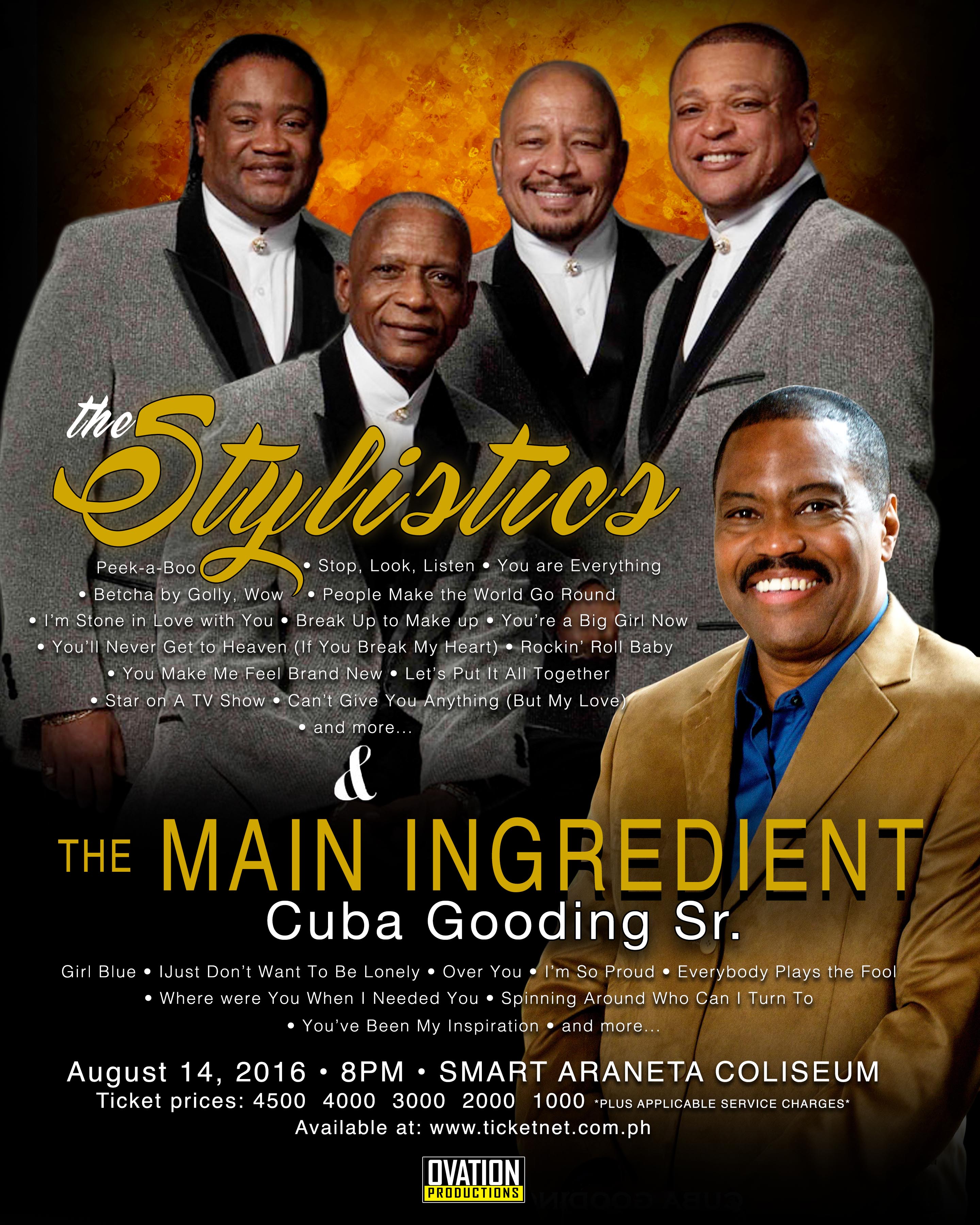 The Stylistics and Main Ingredient in Big Dome Concert on August 14 When In Manila