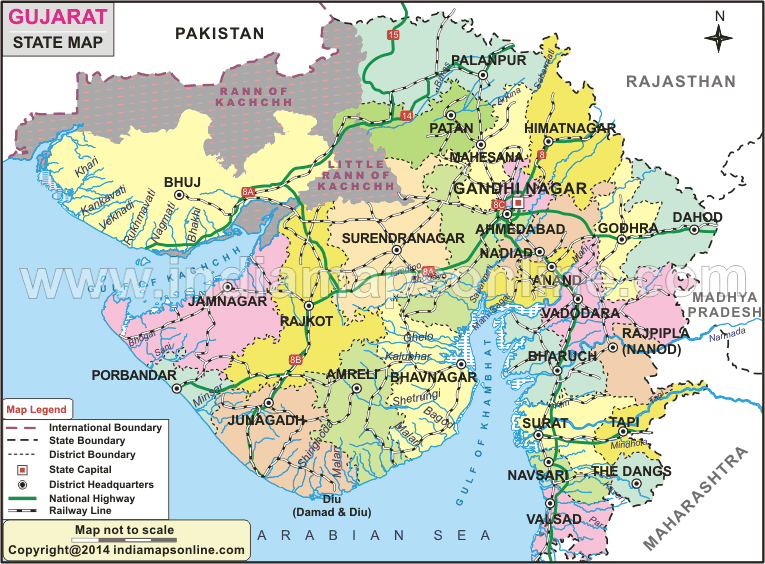Map Of Gujrat State Verjaardag Vrouw 2020