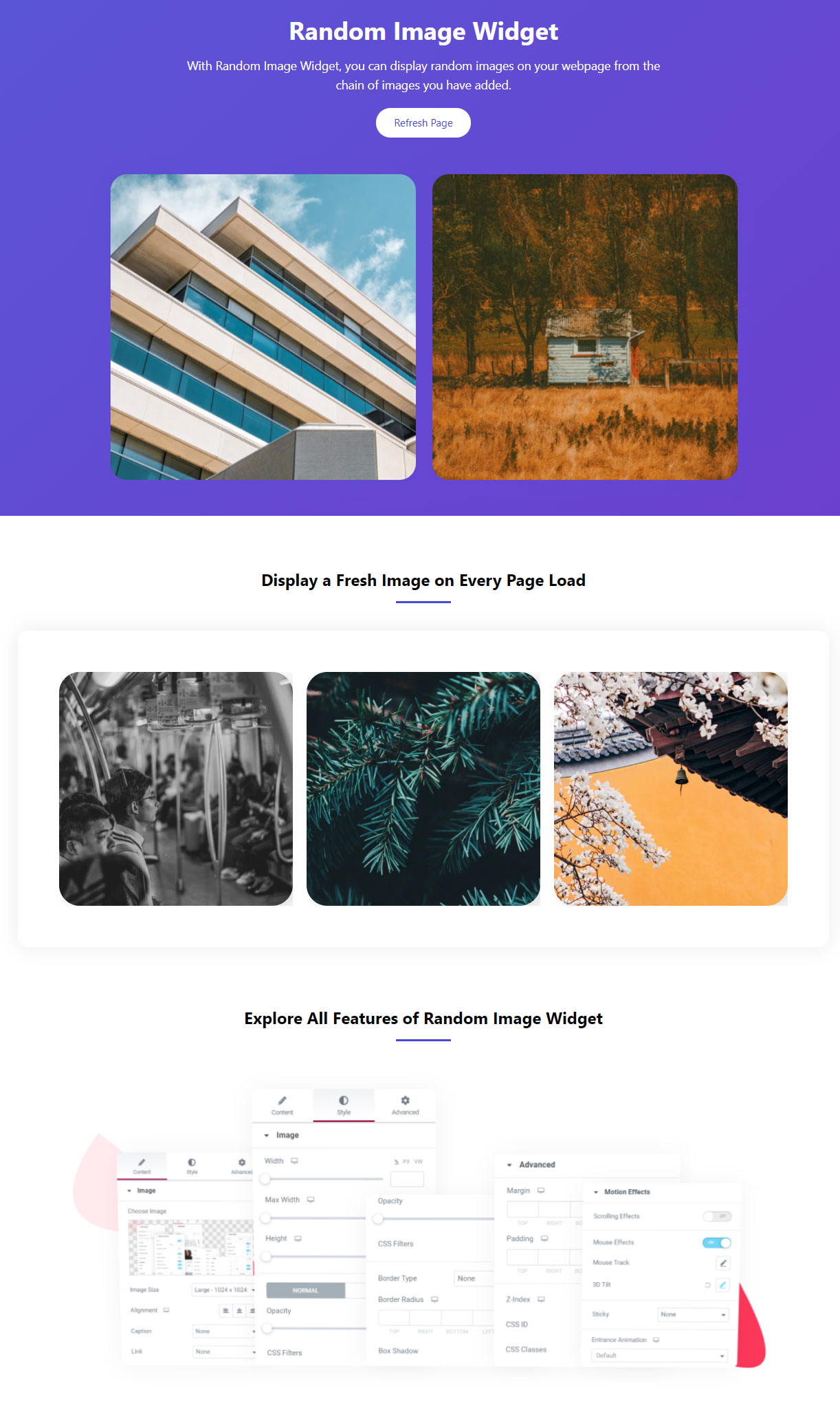 Random Image Official Elementor Addons, Plugins and Widgets