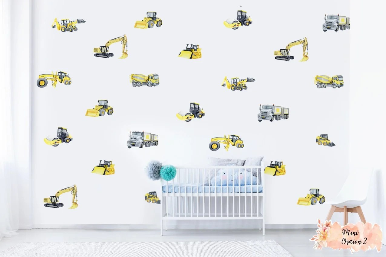 Mini Construction Equipments Removable Wallpapers, Wall Stickers