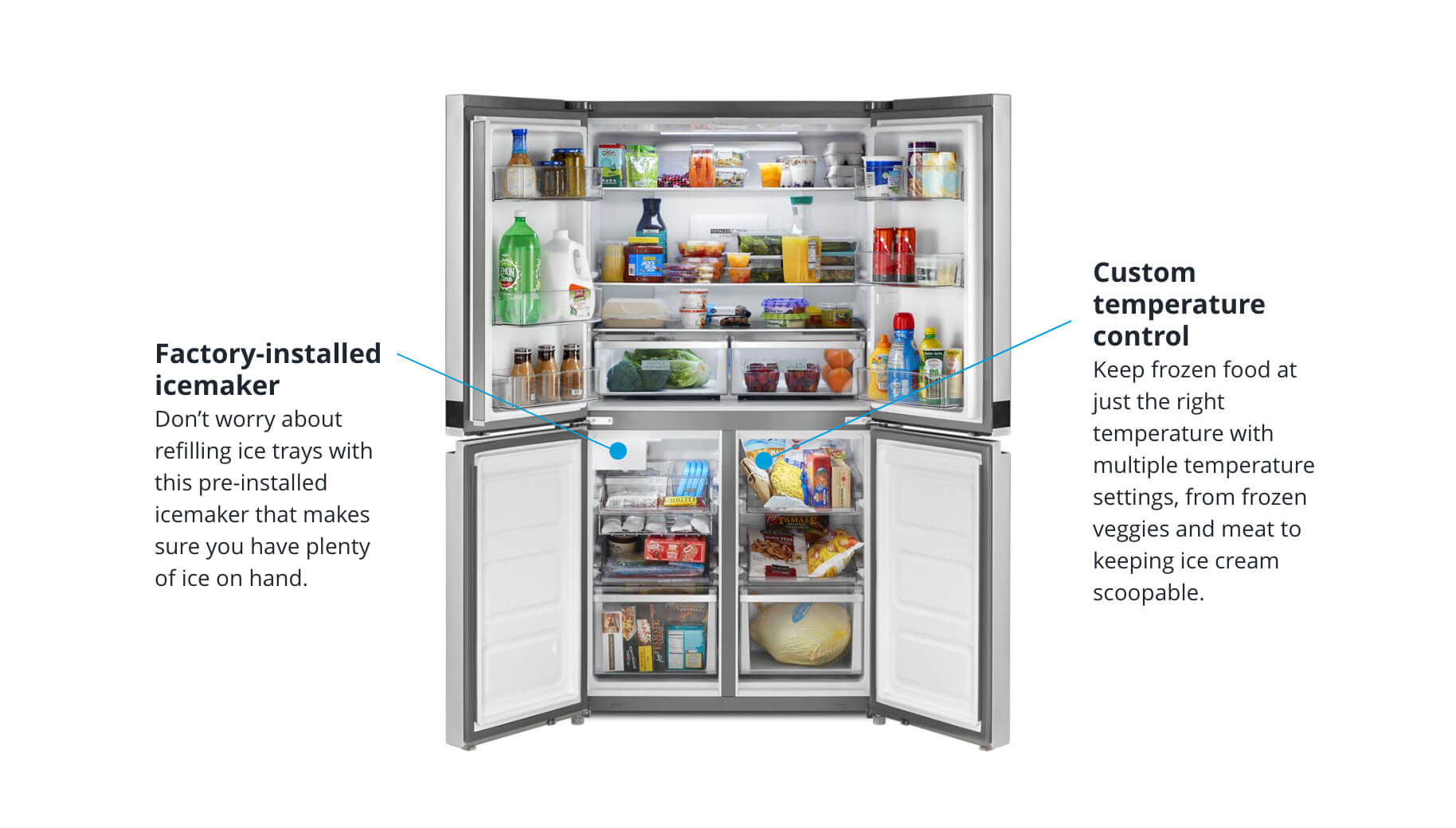 New Product Hub Whirlpool® 36” Counter Depth 4Door Refrigerator