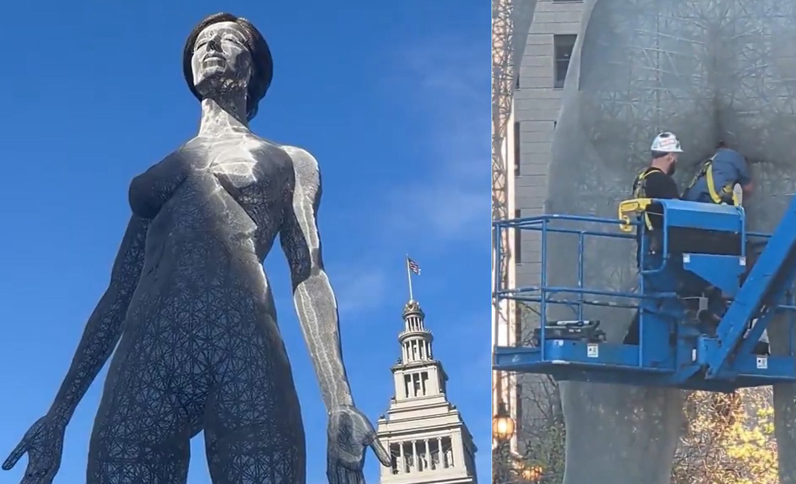 Construction Worker Caught In Unfortunate Position Working On San Francisco’s New Naked Woman
