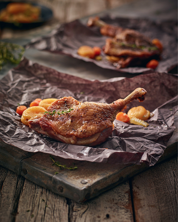 Crisp Braised Duck Legs with Apricots and Brandy Recipe WC