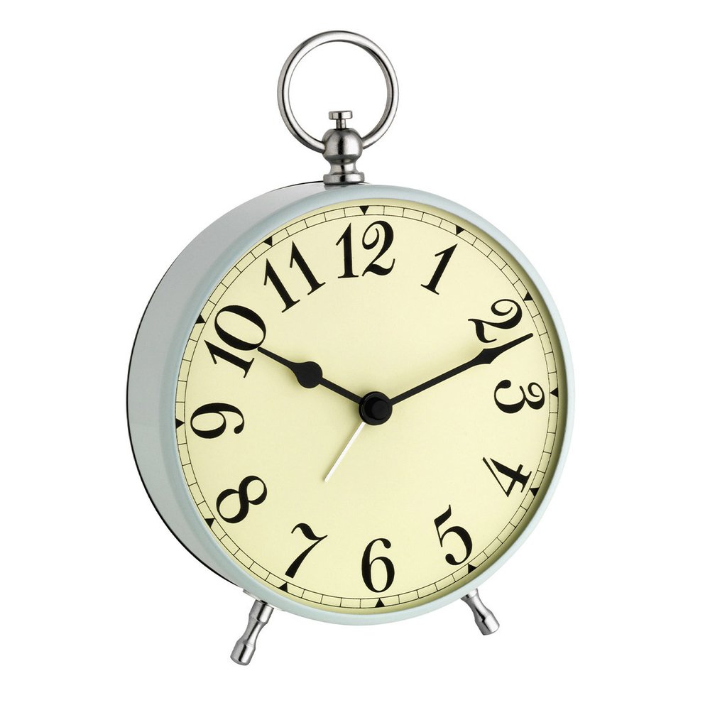 Vintage Dial Light Blue Alarm Clock White Lemon