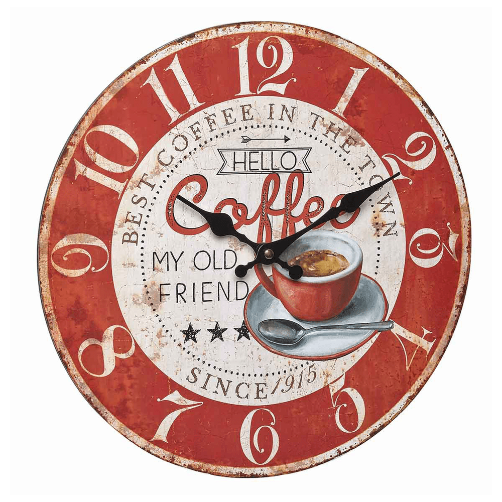 Coffee Vintage Wall Clock White Lemon