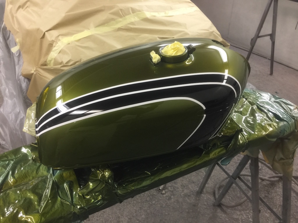 Honda CB 350 fuel tank respray Restoration & Repair White's Bodyworks