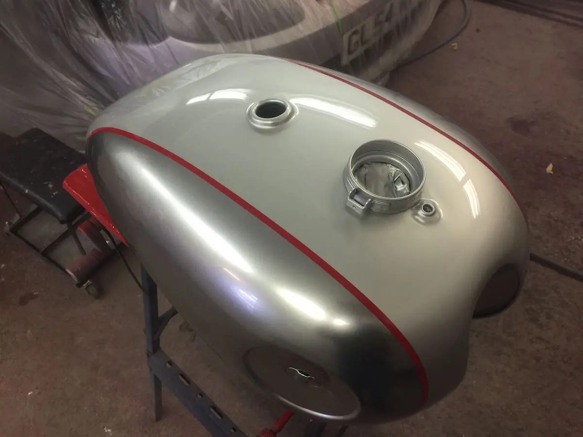 BSA Goldstar Respray White's Bodyworks