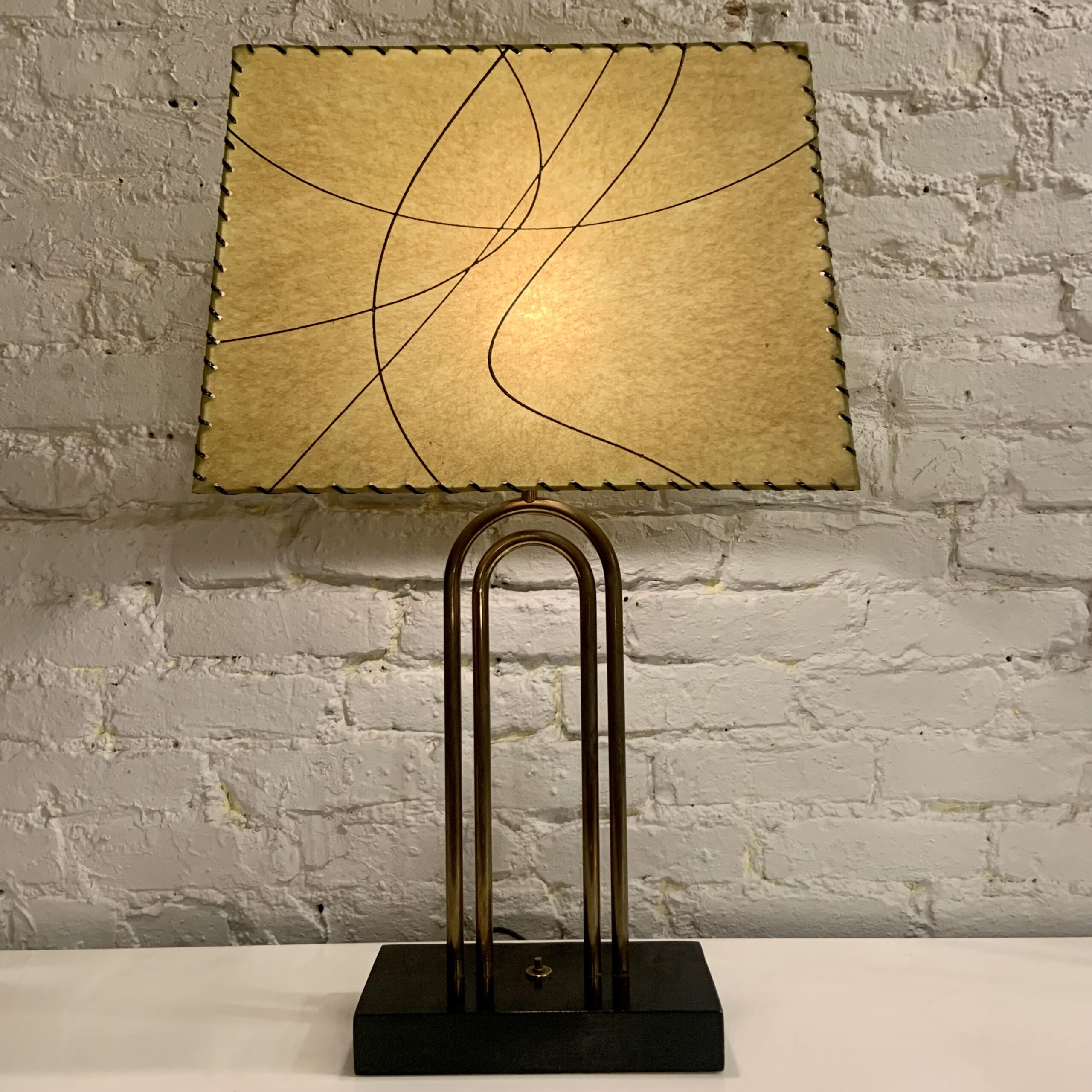 Brass Paper Clip Table Lamp from the 1950s by Majestic MidCentury