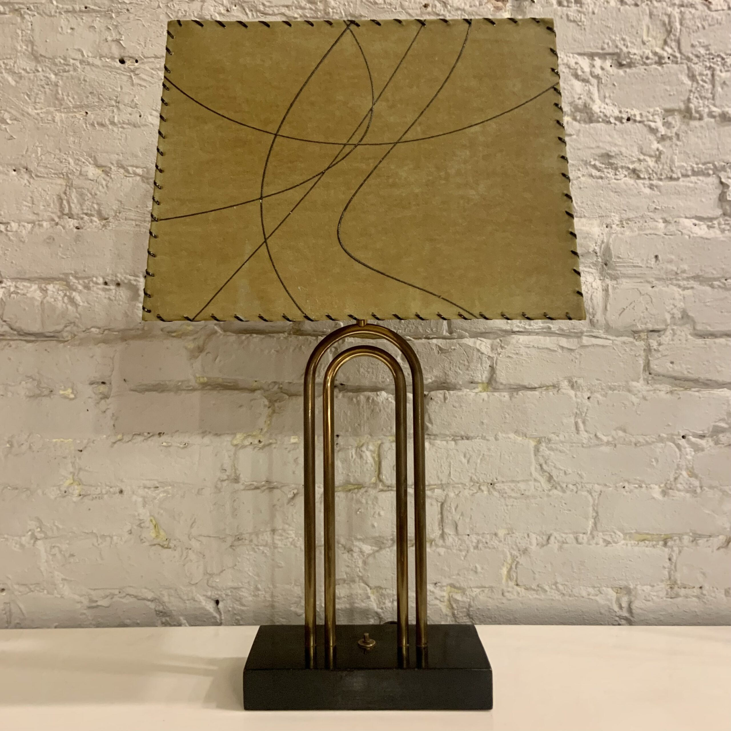 Brass Paper Clip Table Lamp from the 1950s by Majestic MidCentury