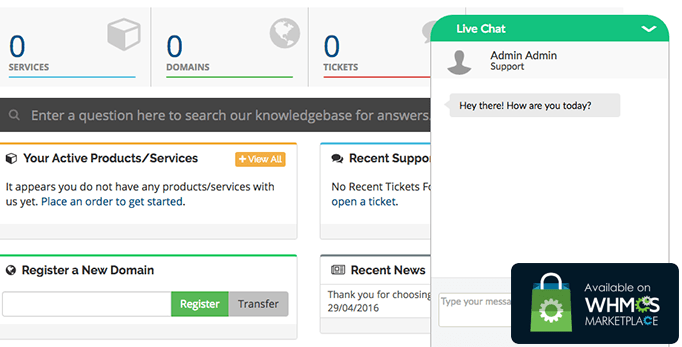 Atualização WHMCS Live Chat Addon WHMCS.Blog.Br WHMCS