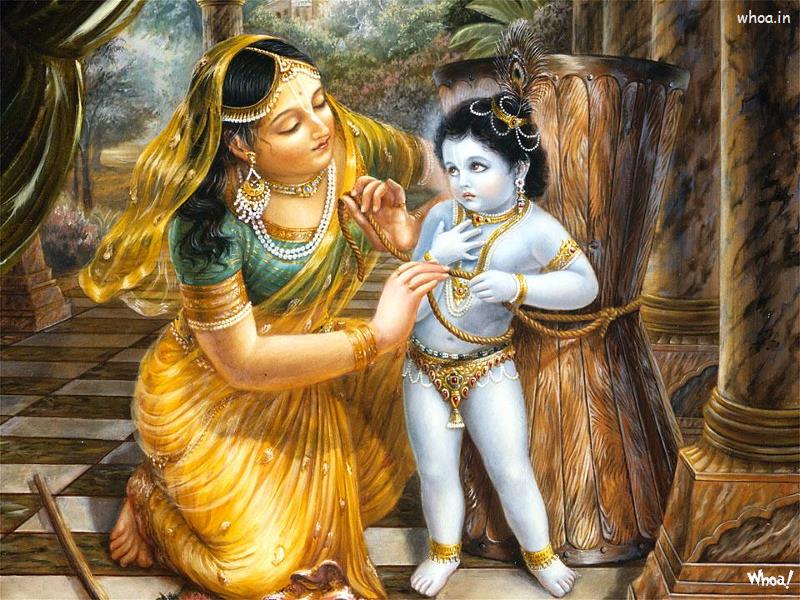 Bal Krishna And Yashoda Wallpaper