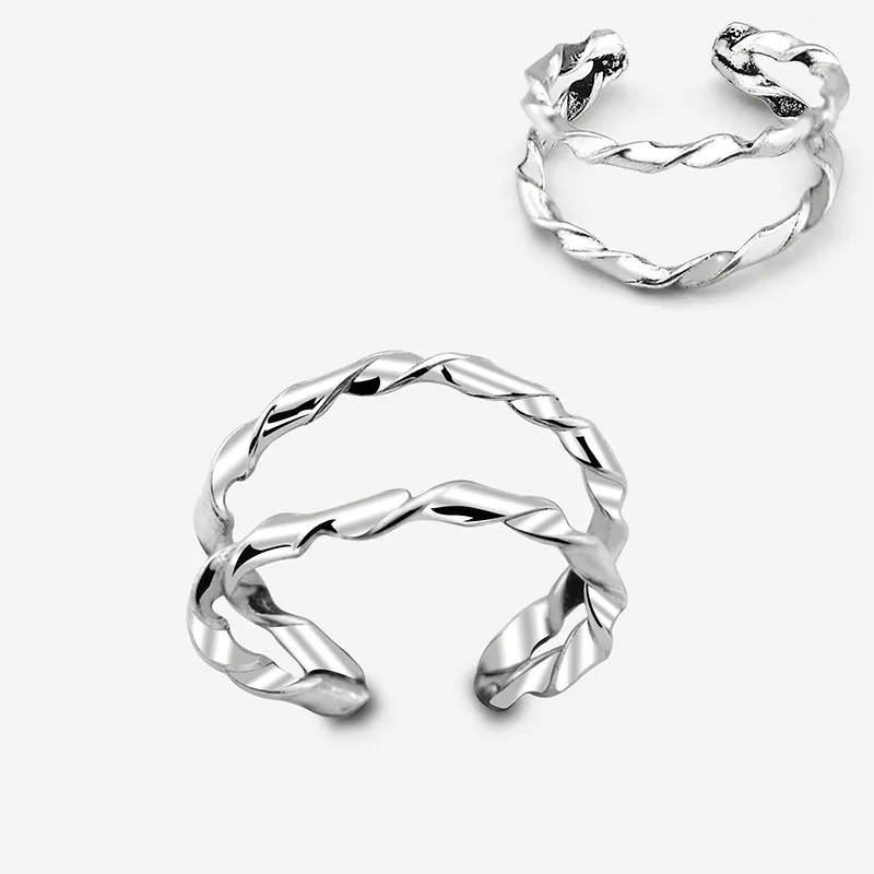 Twisted Silver Ear Cuff Earrings Whole Sale 925 Silver