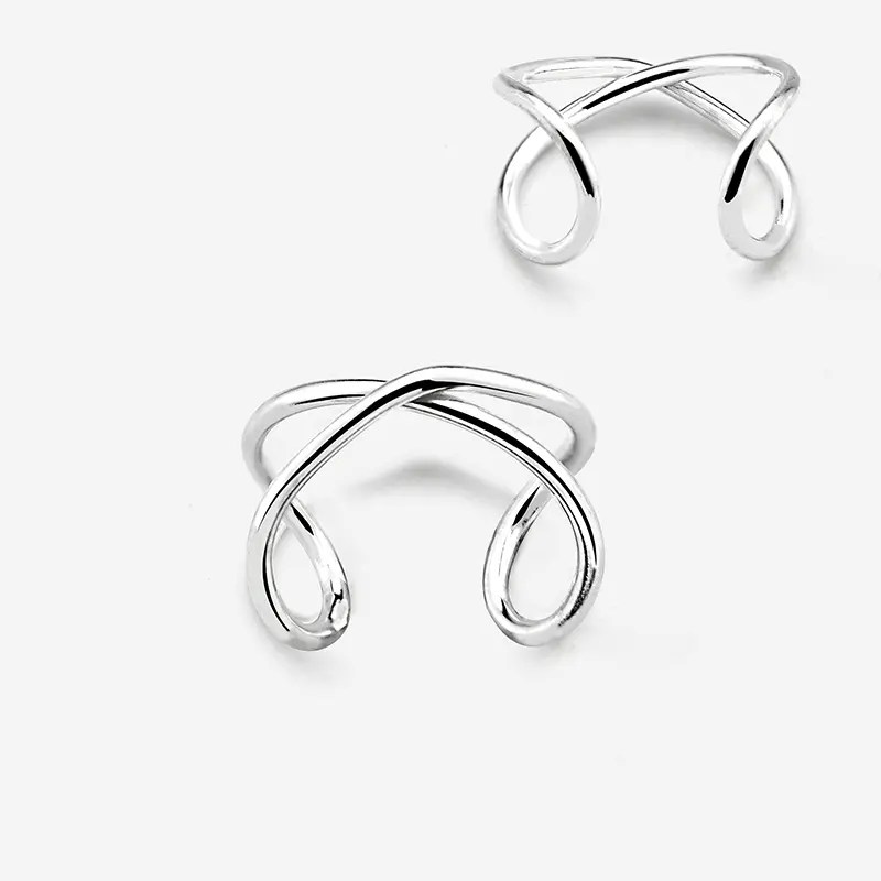 Handmade Silver Plain Ear Cuff Earrings Whole Sale 925 Silver