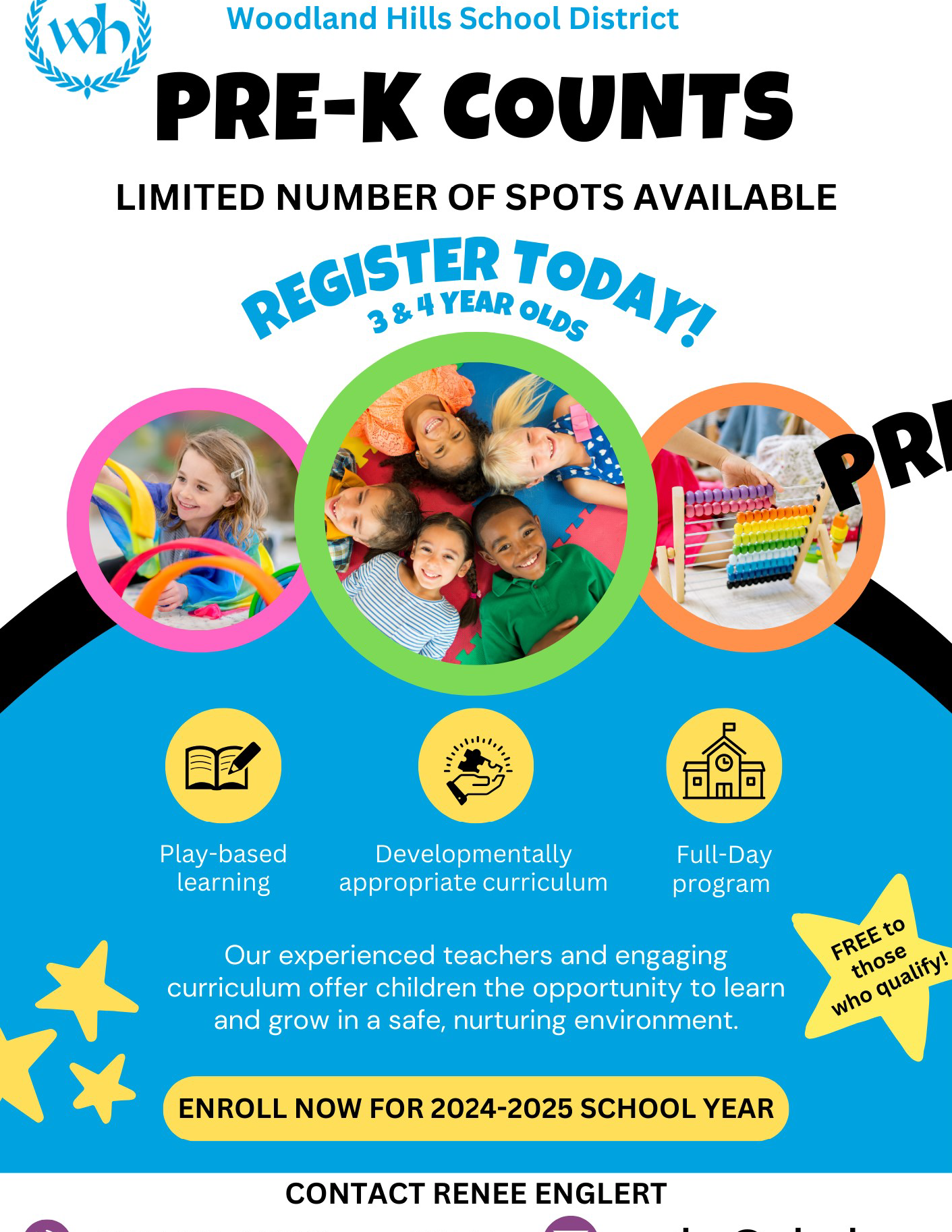 Limited spots available for Woodland Hills PreK Counts Program(08)