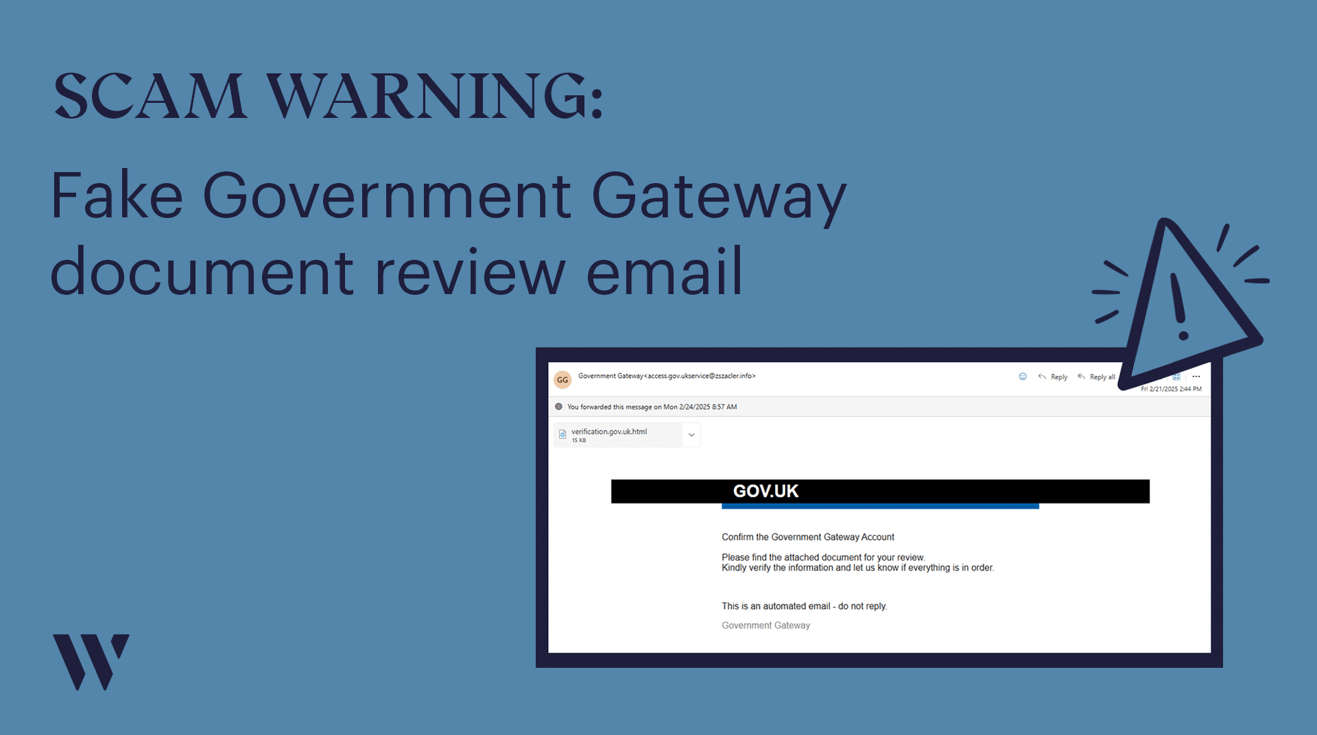 Warning fake Government Gateway document review email Whyfield(03)