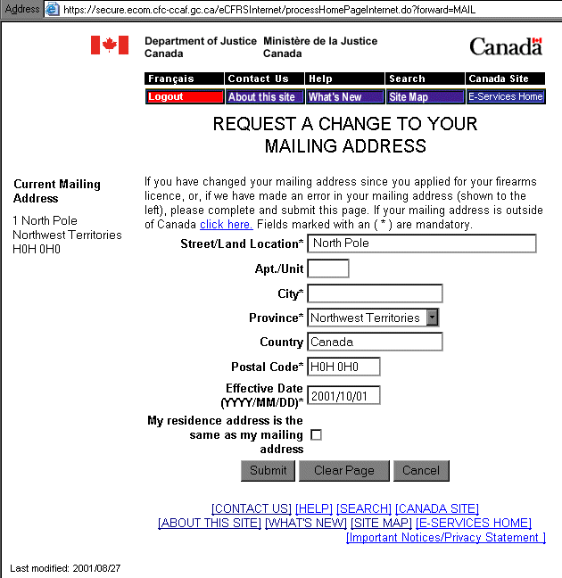 Online Firearm Registration Application