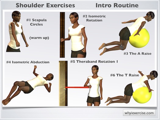 Shoulder exercises a therapeutic strengthening routine