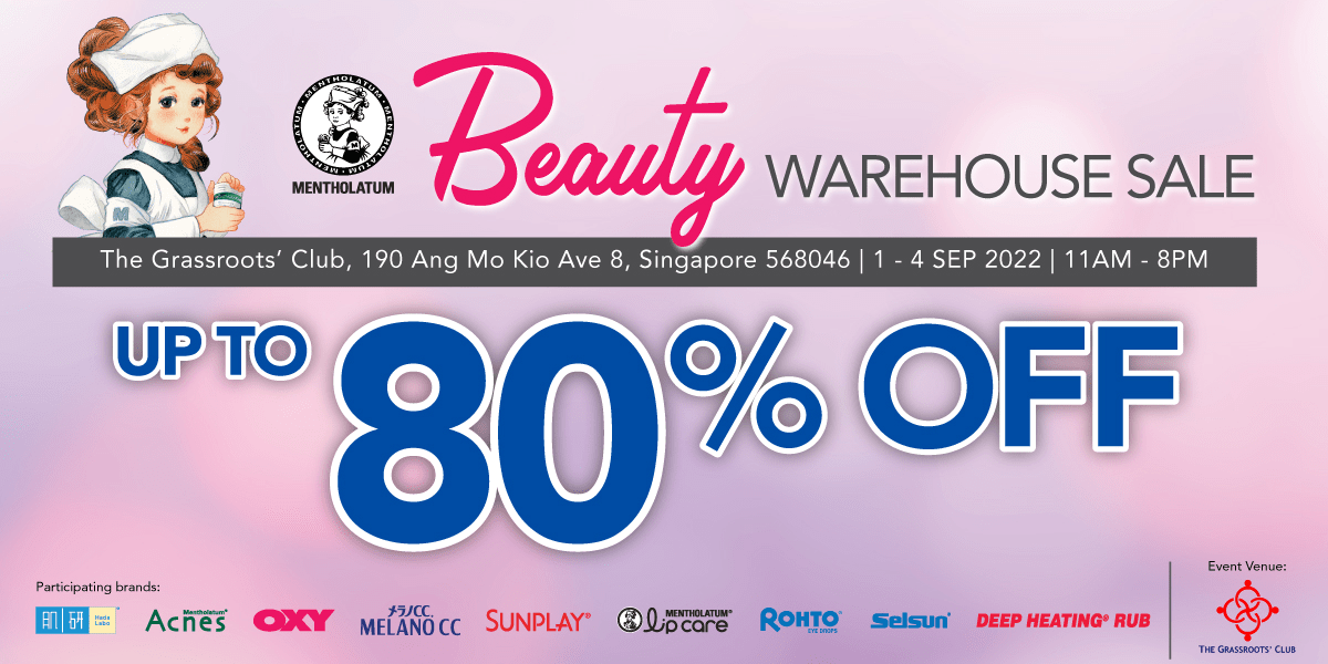 Mentholatum Beauty Warehouse Sale happening from 1 4 Sep 2022! Why