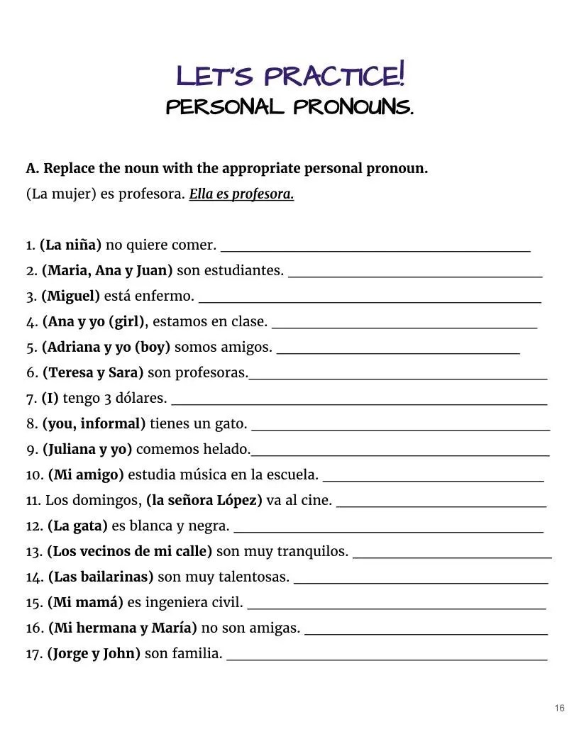 20 Free Spanish Worksheets to Help Test Your.