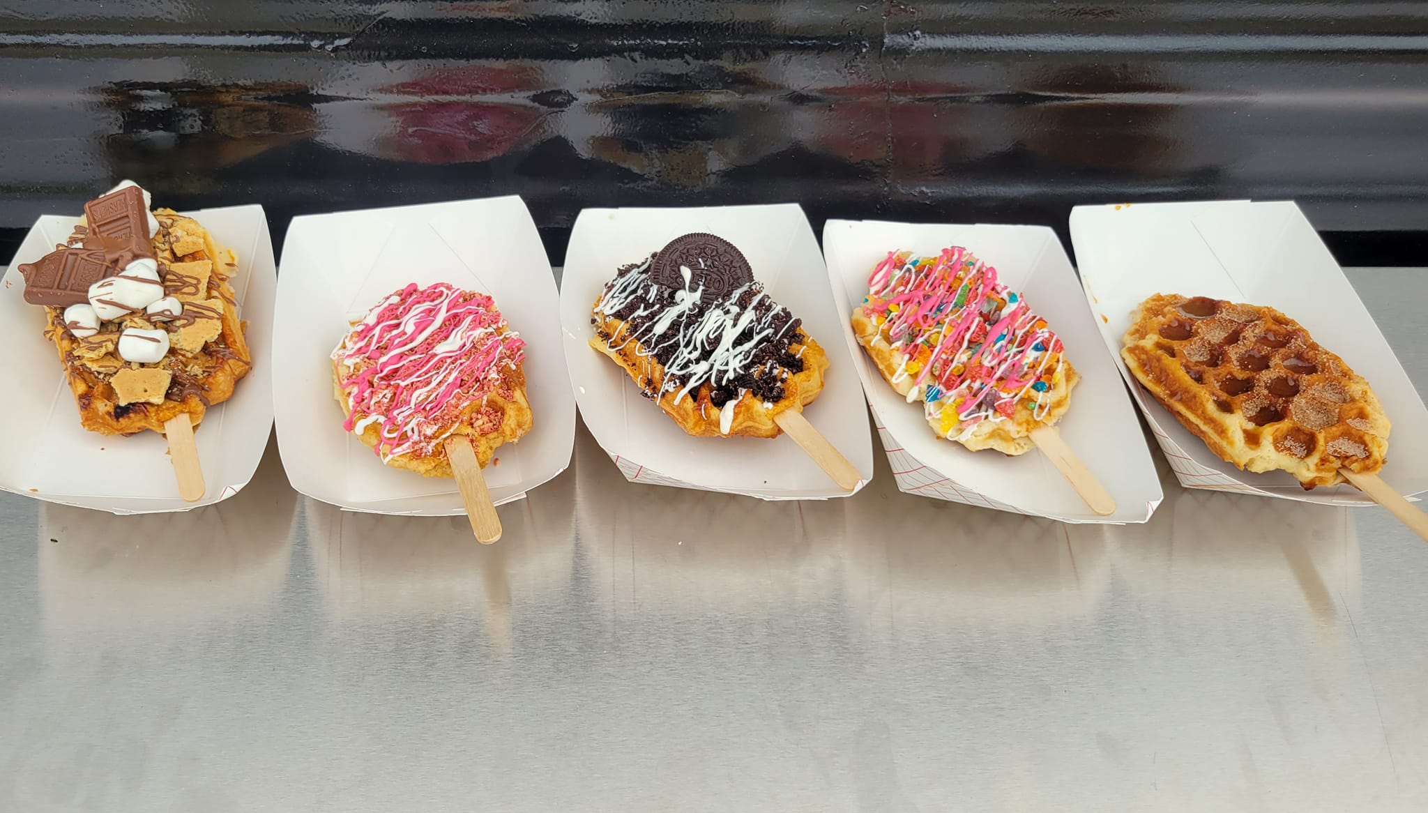 Waffles on a stick done to perfection at Waffles N Stuff Wichita By E.B.