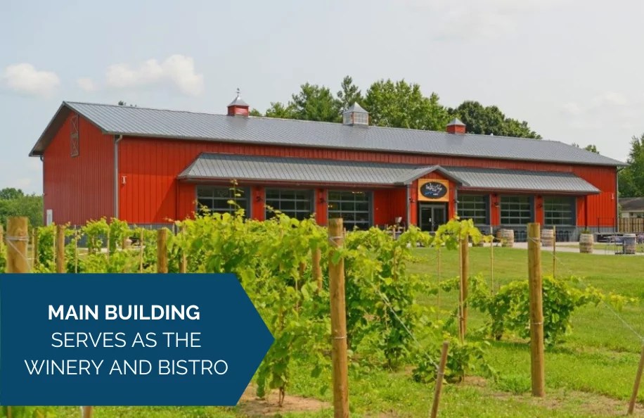 Waters Edge Winery and Bistro Pole Barn Wick Buildings