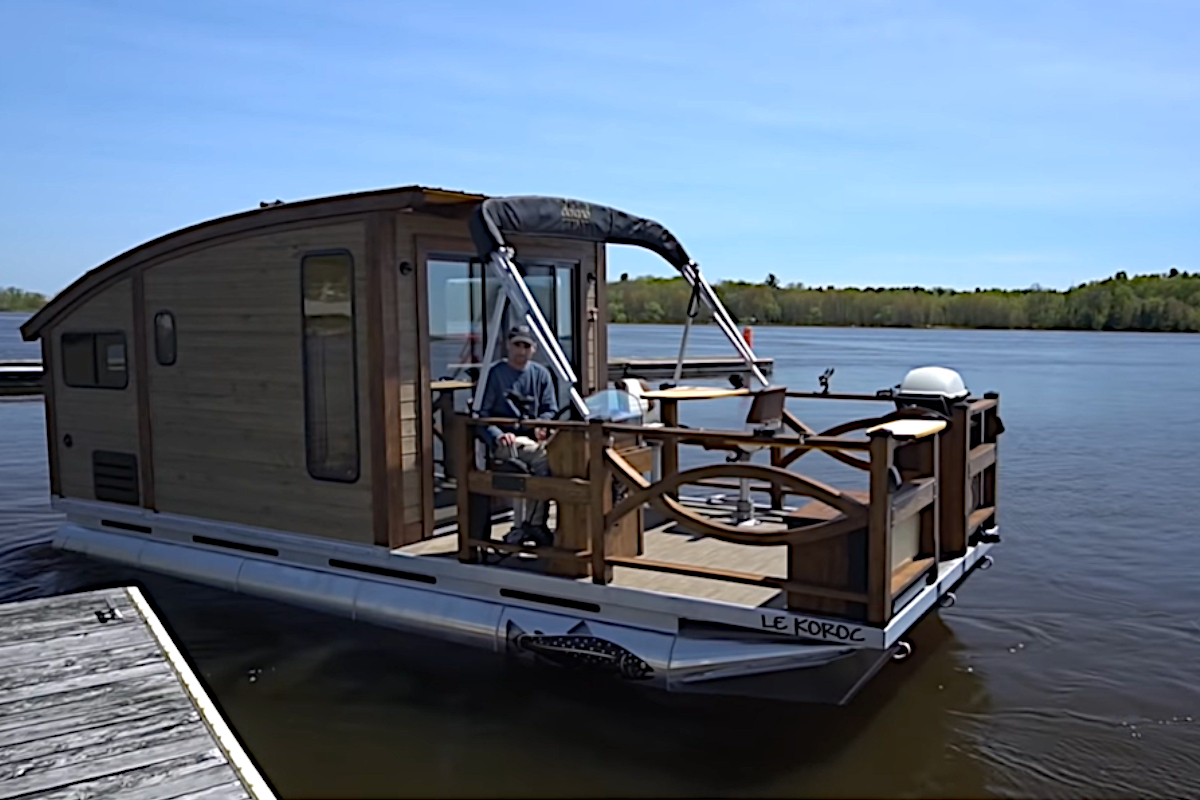 Tiny House Boat Has Everything One Needs For Living On the Water Wide