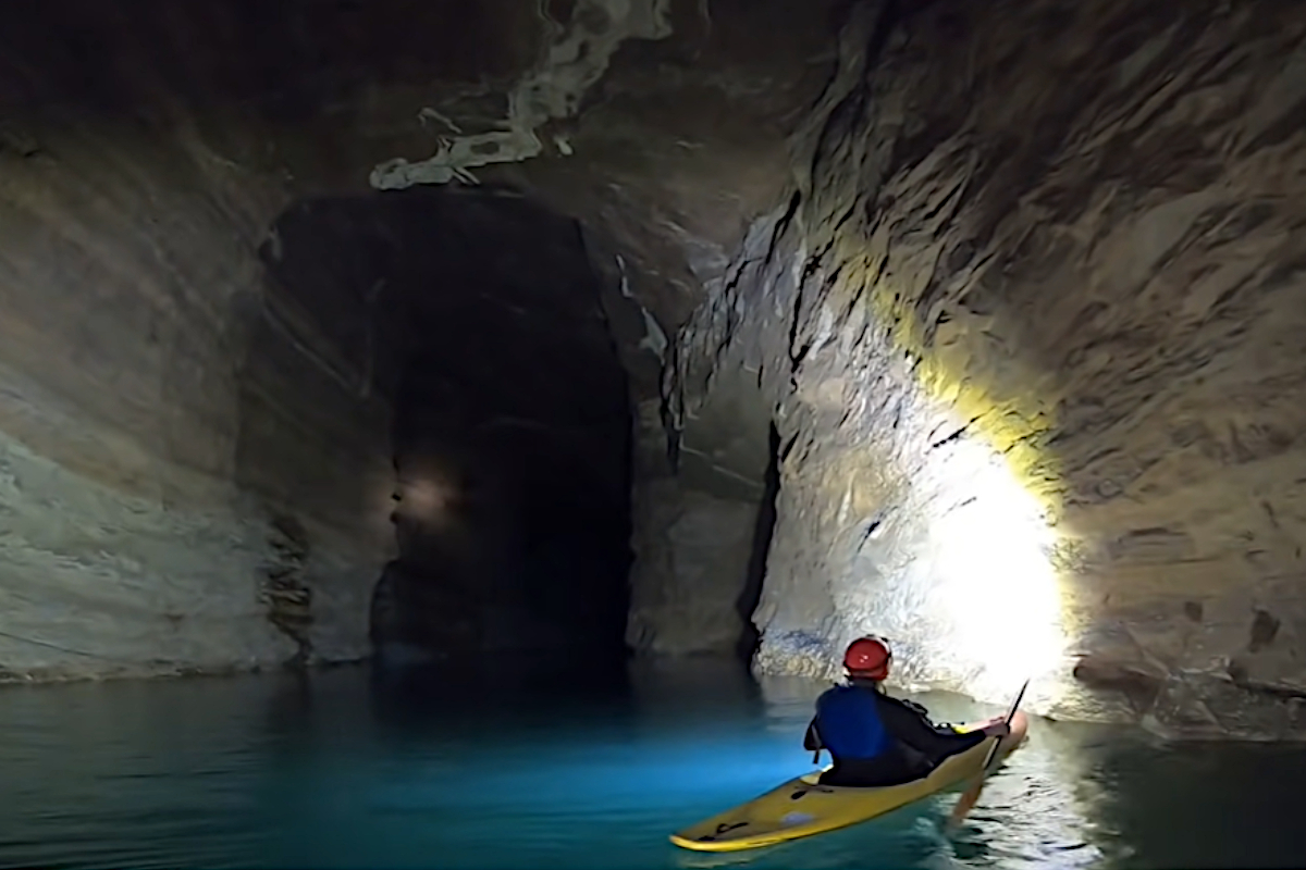 Kayaking Underground in an Abandoned Mine Makes For an Eerie Experience