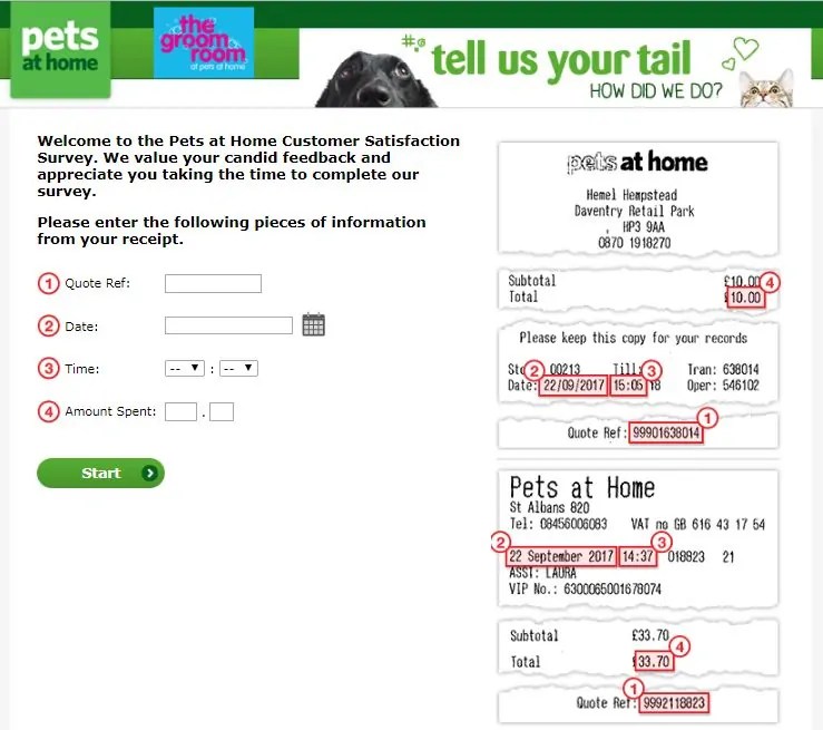 Pets at Home Survey Win 500 Gift Vouchers The Groom Room Survey Widget Box