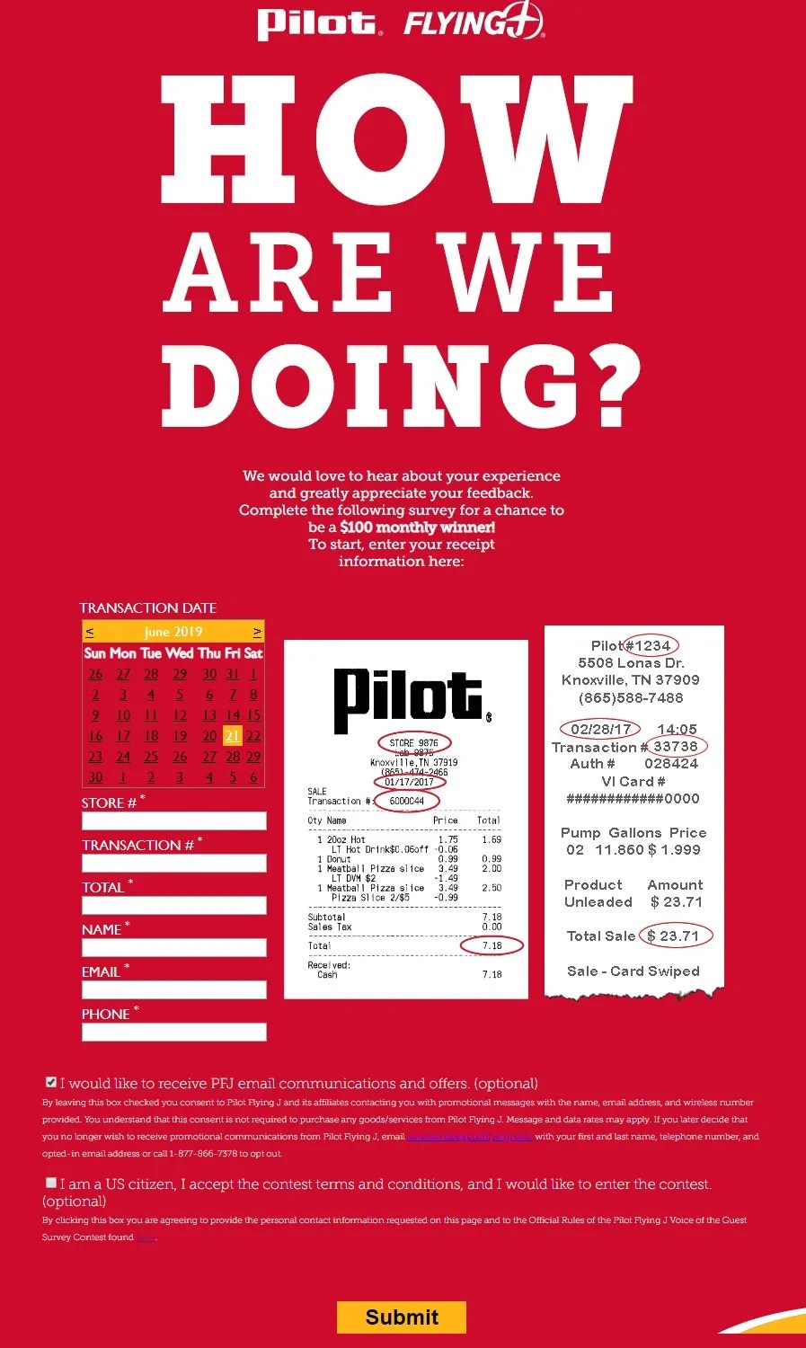 Pilot Flying J Survey Win 100 Pilot Flying J Gift Cards RatePFJ