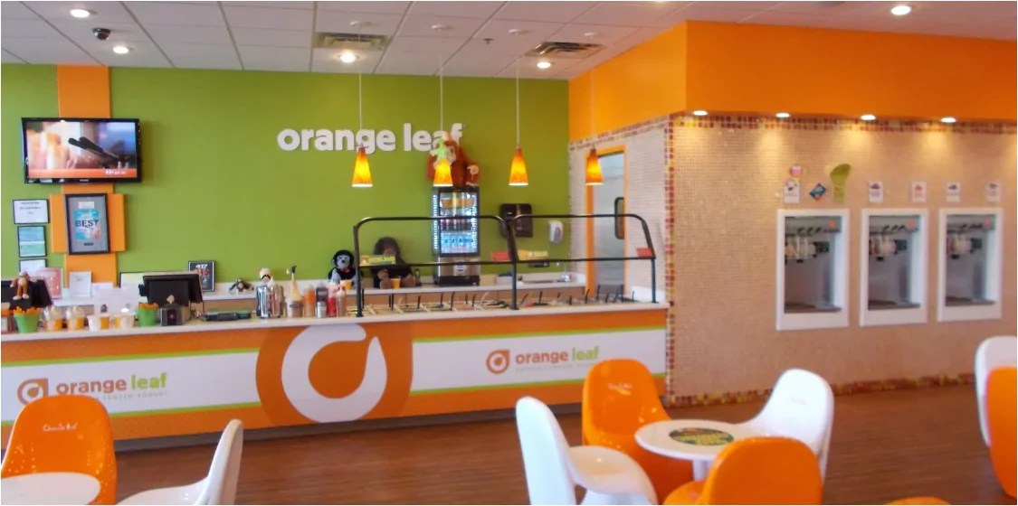 Orange Leaf Frozen Yogurt Menu Prices and Locations Widget Box