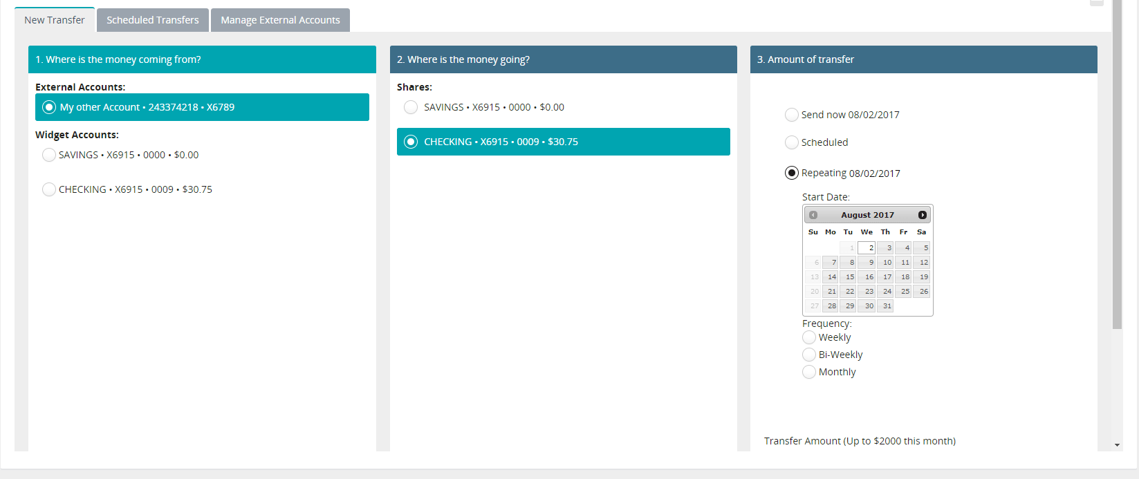 Loan Payments Widget Financial