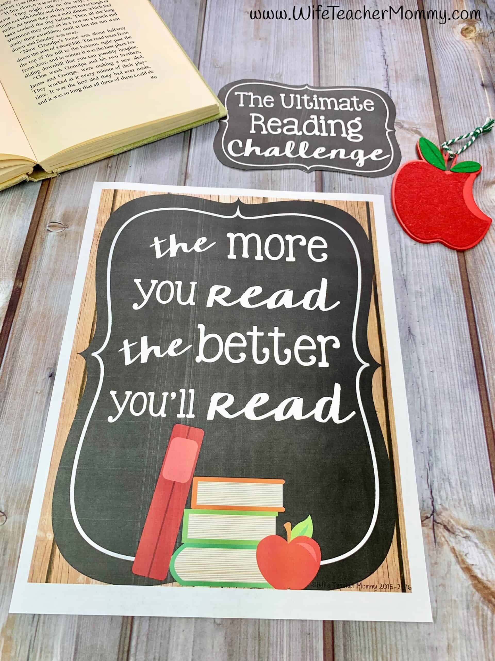 Ultimate Editable Reading Challenge Wife Teacher Mommy