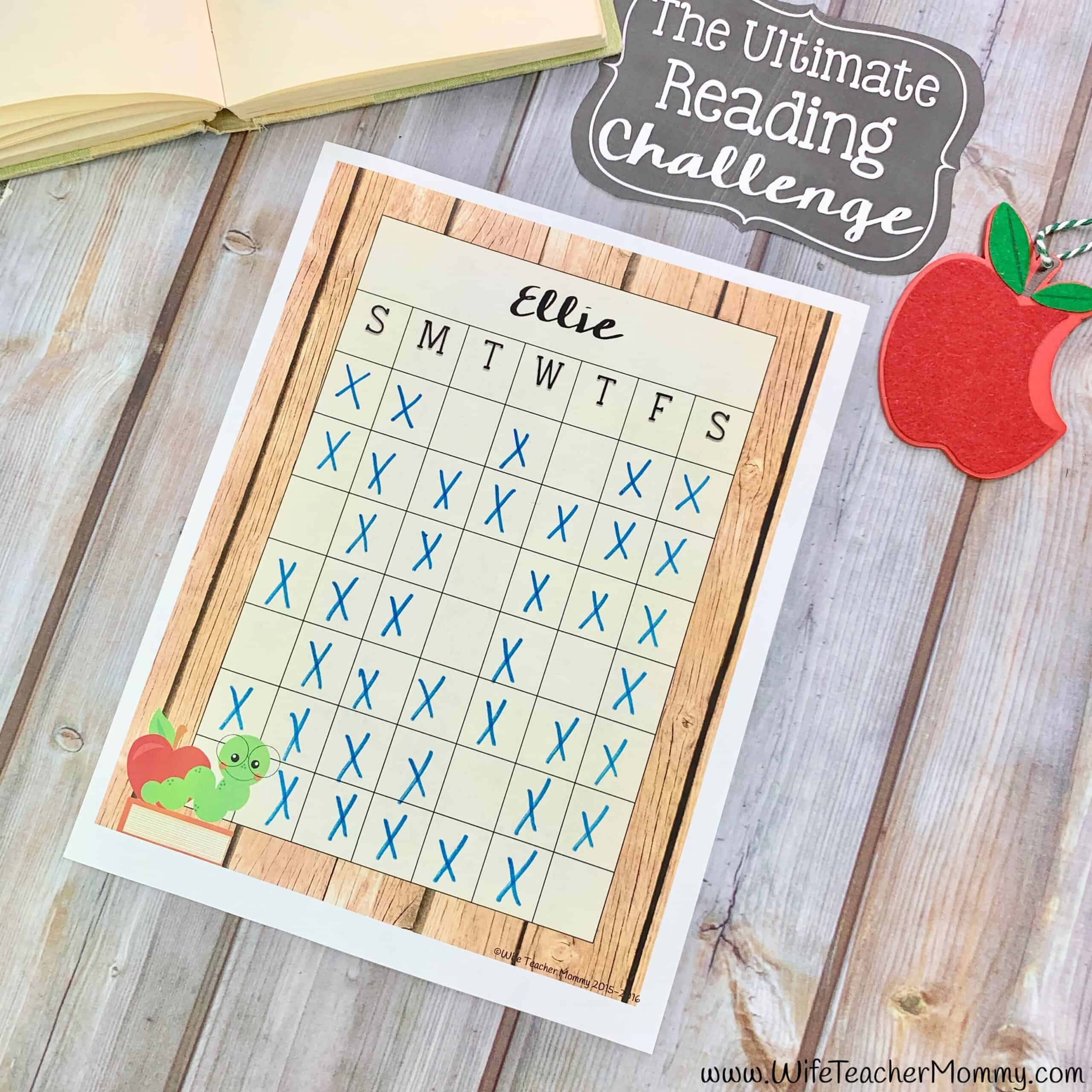 Ultimate Editable Reading Challenge Wife Teacher Mommy