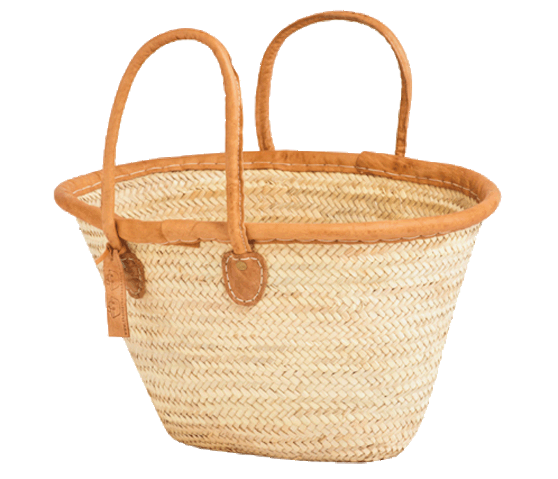 French Market Basket Large Leather Wiffens