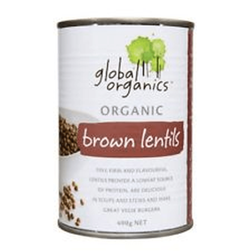 Lentils GO Brown Canned Organic Global Organics 400g Wiffens