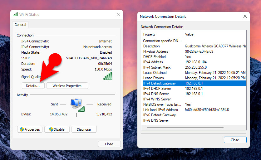 How to Find default Gateway IP address in Windows 11, 10 and 8?