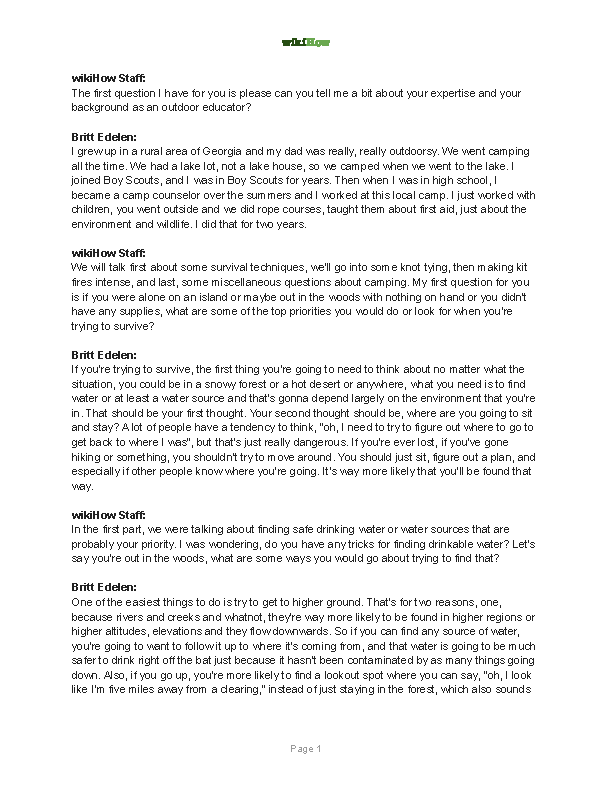 wikiHow Expert Interview Transcript Britt Edelen wikiHow