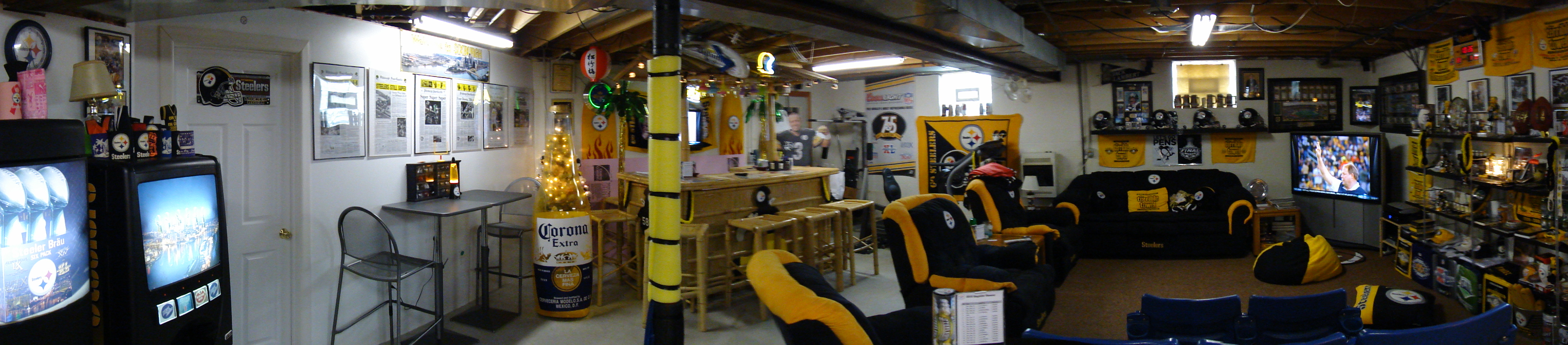 Check out this Steelers MAN CAVE! CRAZY! steelers