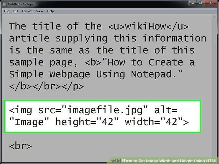 How to Set Image Width and Height Using HTML 4 Steps