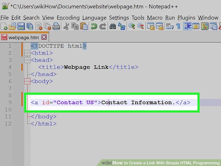 How to Create a Link With Simple HTML Programming 9 Steps