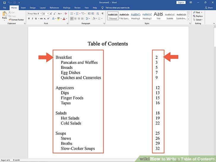 4 Ways to Write a Table of Contents wikiHow