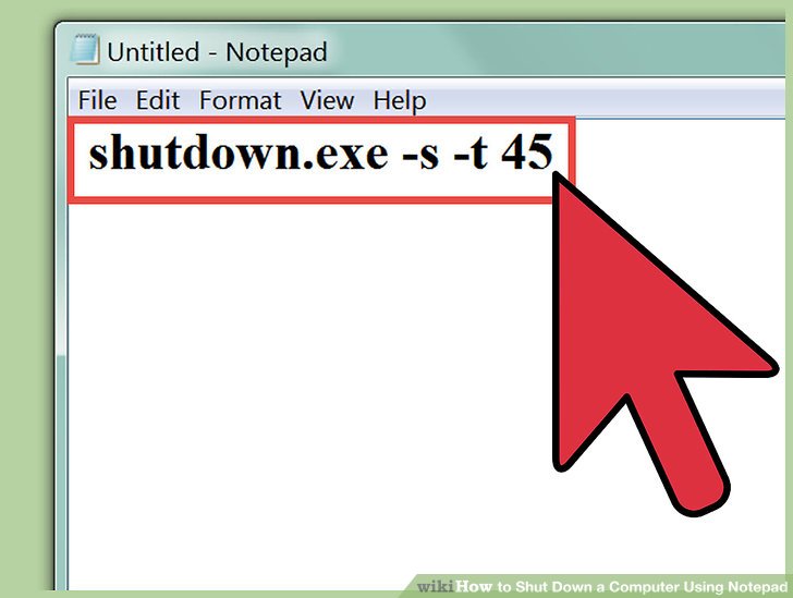 How to Shut Down a Computer Using Notepad 9 Steps (with Pictures)