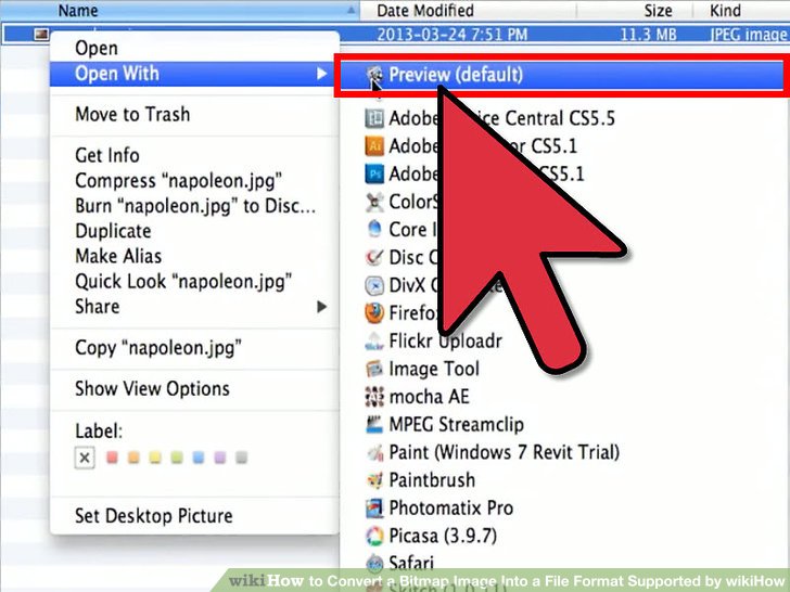 How to Convert a Bitmap Image Into a File Format Supported by wikiHow
